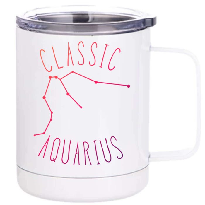 Classic Aquarius Constellation / Aquarius Astrology Quote Gift Front & Back 12oz Stainless Steel Tumbler Cup