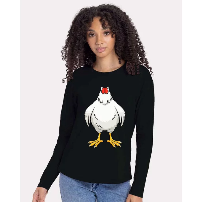 Chicken Adult Chicken Hen Body Costume Womens Cotton Relaxed Long Sleeve T-Shirt