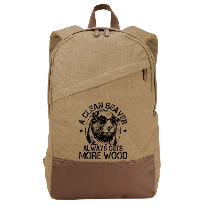 Cute American Clean Beaver Always Gets More Wood Beaver Love Cotton Canvas Backpack