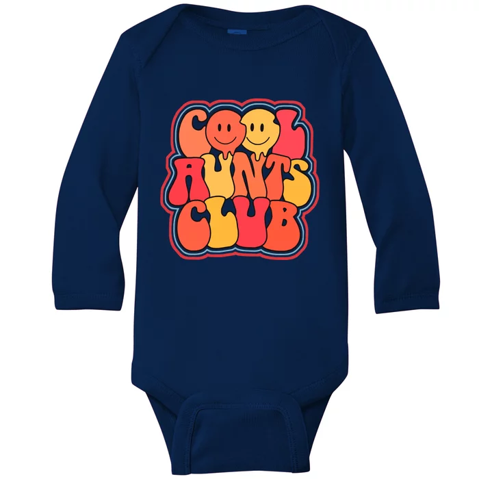 Cool Aunts Club Cute Groovy Aunt Life Auntie Gift Baby Long Sleeve Bodysuit