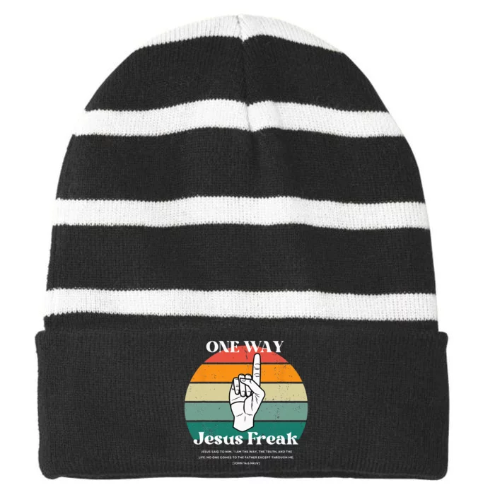 Christian Apperal Striped Beanie with Solid Band