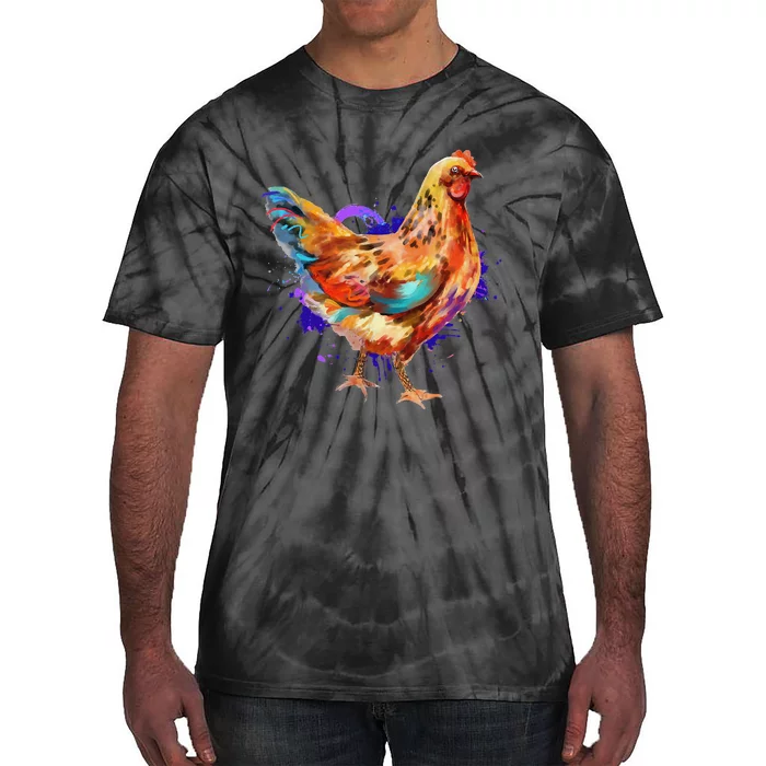 Chicken Art Colorful Funny Fowl Lovers Tie-Dye T-Shirt