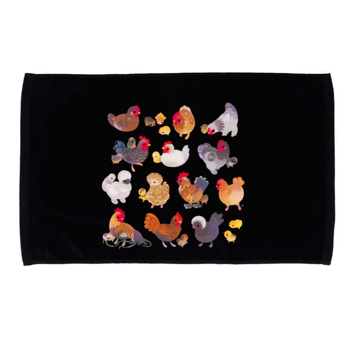 Chicken And Chick Pastel Microfiber Hand Towel