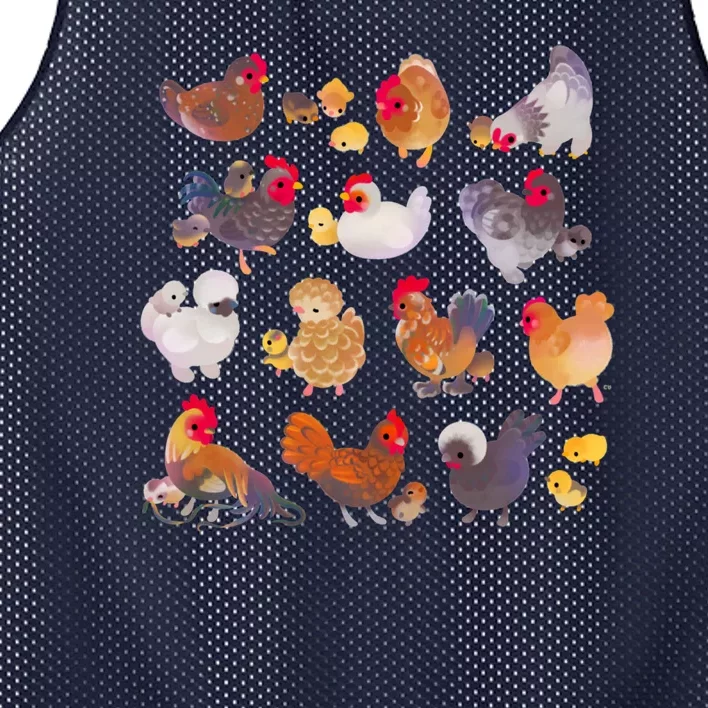 Chicken And Chick Pastel Mesh Reversible Basketball Jersey Tank