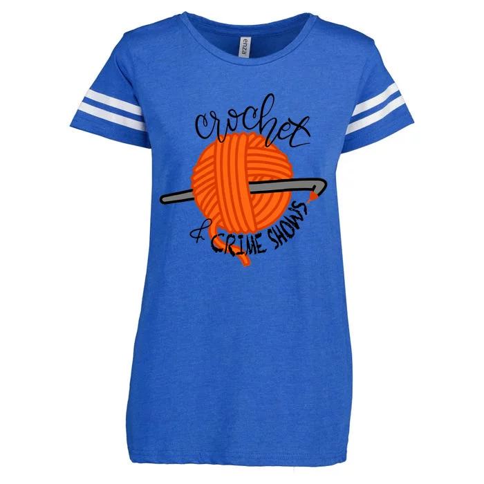 Crochet And Crime Shows Enza Ladies Jersey Football T-Shirt