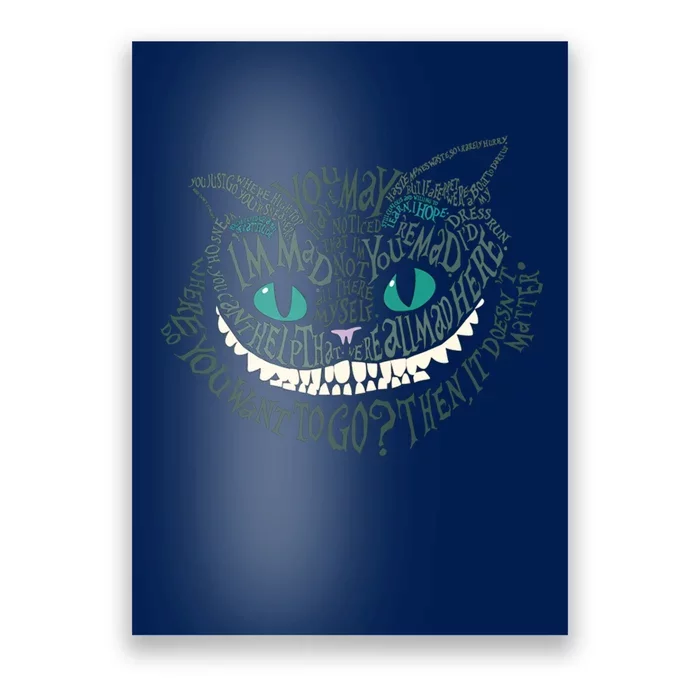 Cheshire Alice Cat We're All Mad Here Wonderland Poster