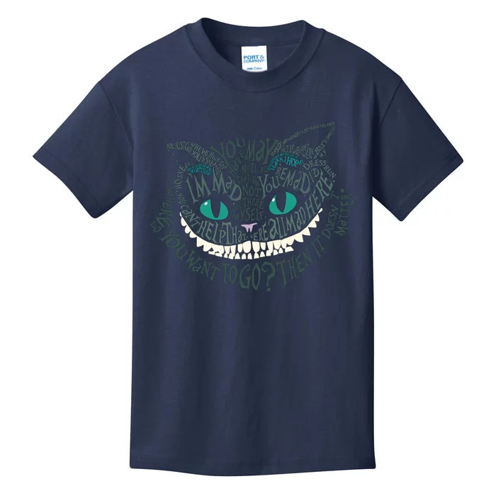 Cheshire Alice Cat We're All Mad Here Wonderland Kids T-Shirt