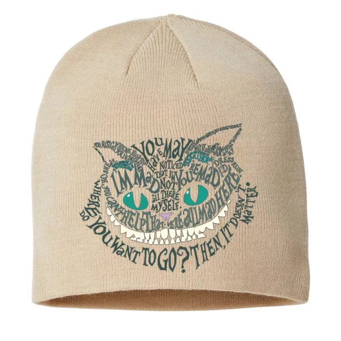 Cheshire Alice Cat We're All Mad Here Wonderland 8 1/2in Sustainable Knit Beanie