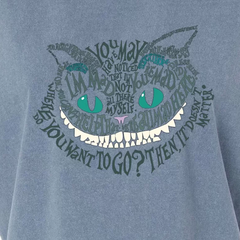 Cheshire Alice Cat We're All Mad Here Wonderland Garment-Dyed Women's Muscle Tee