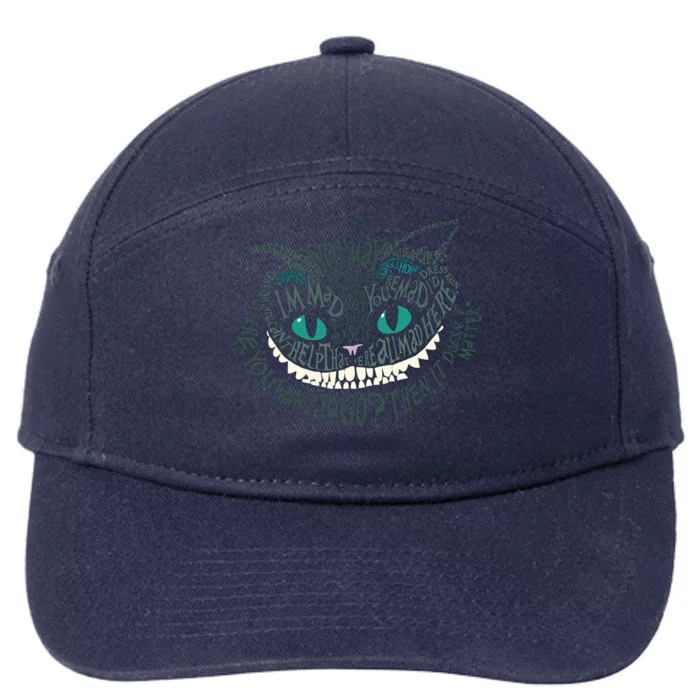 Cheshire Alice Cat We're All Mad Here Wonderland 7-Panel Snapback Hat