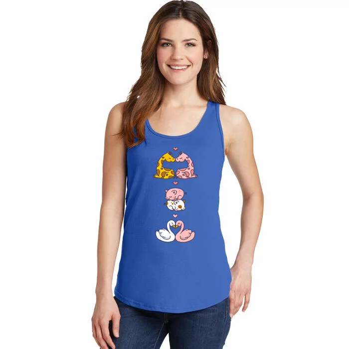 Cute Animal Couples In Love Tee Happy Valentine's Day Gift Funny Gift Ladies Essential Tank