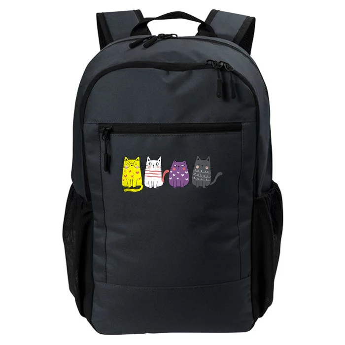 Cute Animal Cat Gift Non Binary Pride Agender Non Binary Daily Commute Backpack