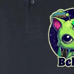 Cute Alien Cat Belive In UFO Kawaii Softstyle Adult Sport Polo