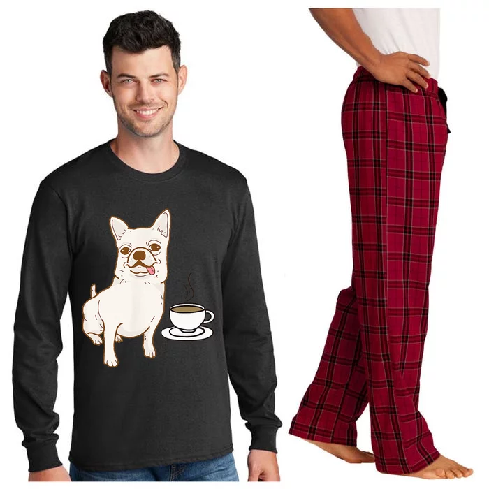 Chihuahua and Coffee Chihuahuas Mom Dad Caffeine Drinking Long Sleeve Pajama Set