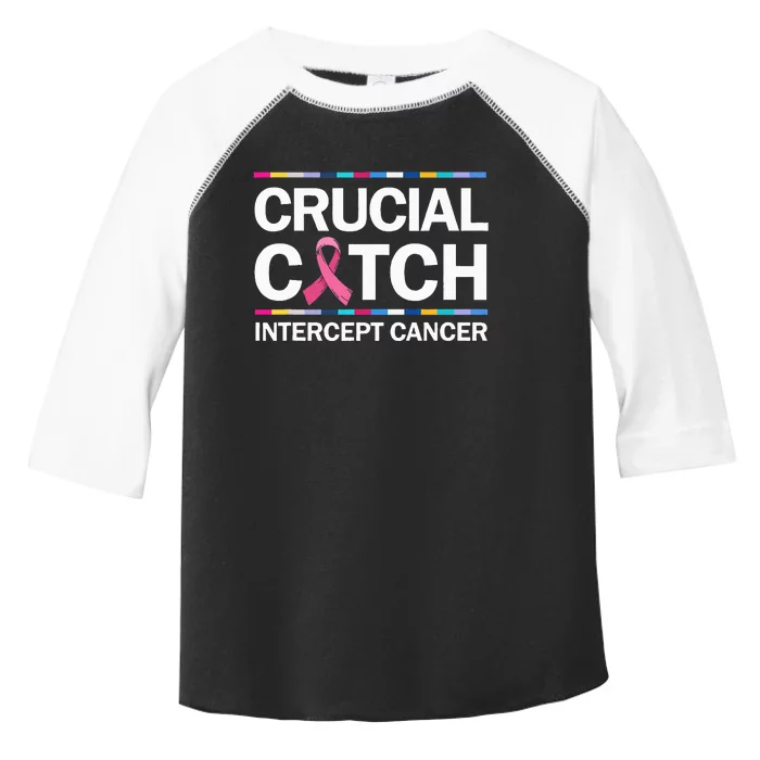 Crucial A Catch Intercept Cancer Breast Cancer Toddler Fine Jersey T-Shirt