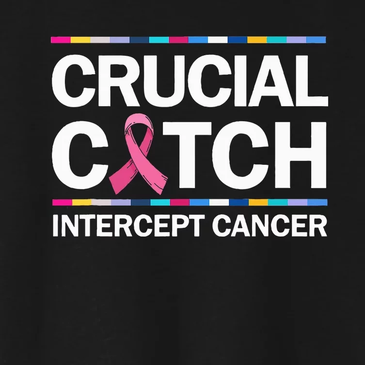 Crucial A Catch Intercept Cancer Breast Cancer Women's Crop Top Tee