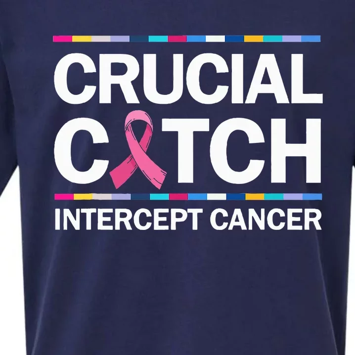 Crucial A Catch Intercept Cancer Breast Cancer Sueded Cloud Jersey T-Shirt