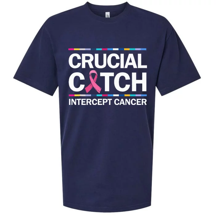 Crucial A Catch Intercept Cancer Breast Cancer Sueded Cloud Jersey T-Shirt