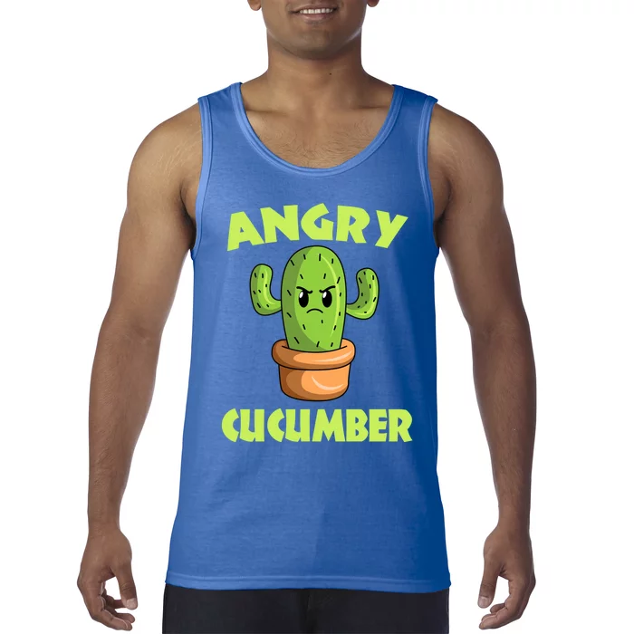 Cute Angry Cactus Cucumber Meaningful Gift Tank Top