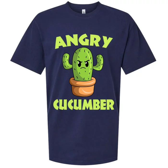 Cute Angry Cactus Cucumber Meaningful Gift Sueded Cloud Jersey T-Shirt