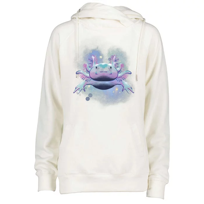 Cosmic Axolotl Womens Funnel Neck Pullover Hood