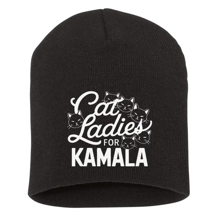 Cute Anime Cats Cat Ladies For Kamala Cute Anime Cats Short Acrylic Beanie