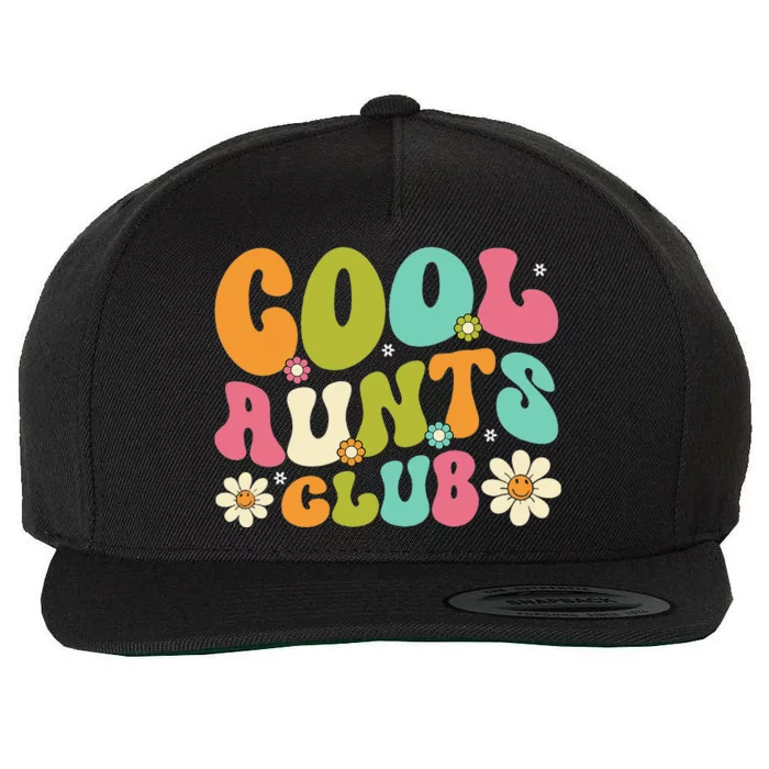 Cool Aunt Club Groovy Retro Smile Cool Aunt Club Aunties Wool Snapback Cap