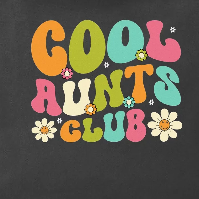 Cool Aunt Club Groovy Retro Smile Cool Aunt Club Aunties Zip Tote Bag