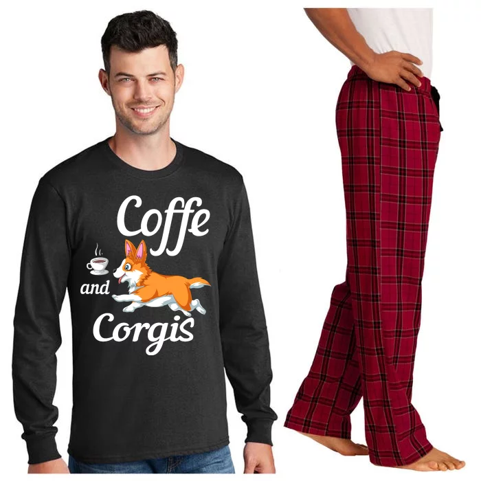 Coffee And Corgis Long Sleeve Pajama Set