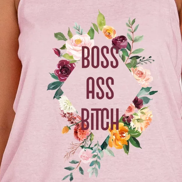 Cool And Chic Boss Ass Bitch Gift Women's Knotted Racerback Tank