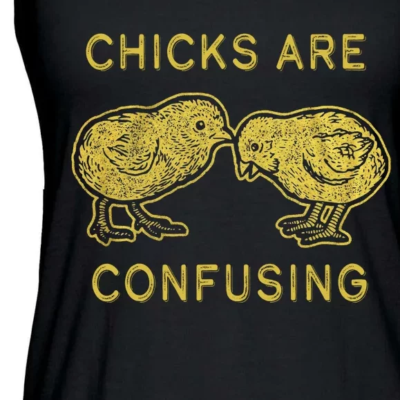 CHICKS ARE CONFUSING Ladies Essential Flowy Tank