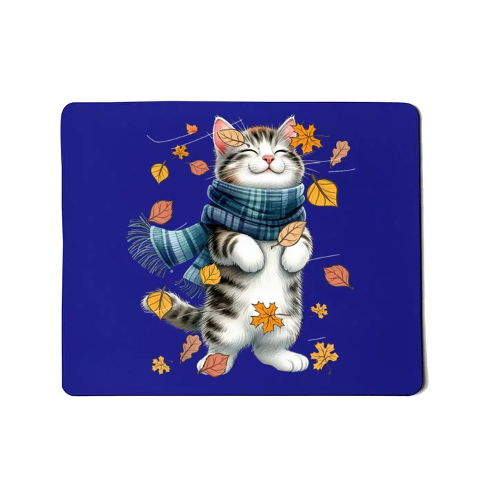 Cute Autumn Cat Fall Kitten Kitty Cat Lover Gift Mousepad