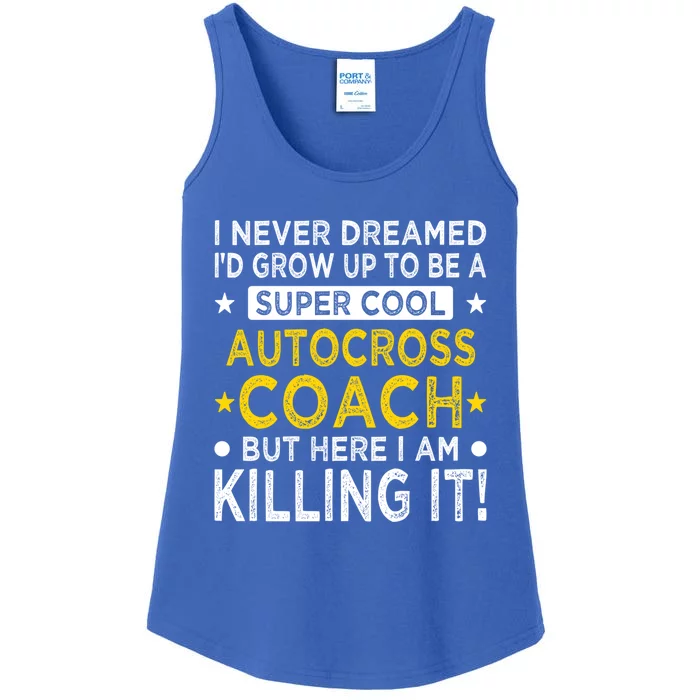 Cool Autocross Coach Funny Auto Racing Humor Race Car Driver Gift Ladies Essential Tank