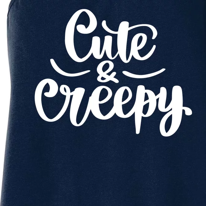 Cute And Creepy Halloween Funny Women's Racerback Tank