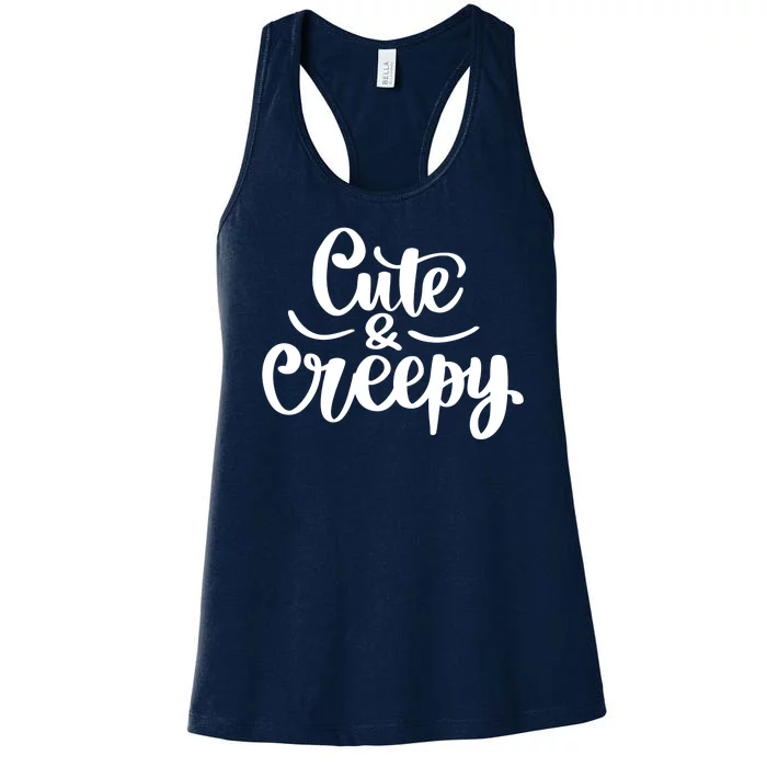 Cute And Creepy Halloween Funny Women's Racerback Tank