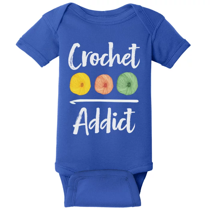 Crochet Addict Crocheting Gift For Mom Crocheters Yarn Lover Gift Baby Bodysuit