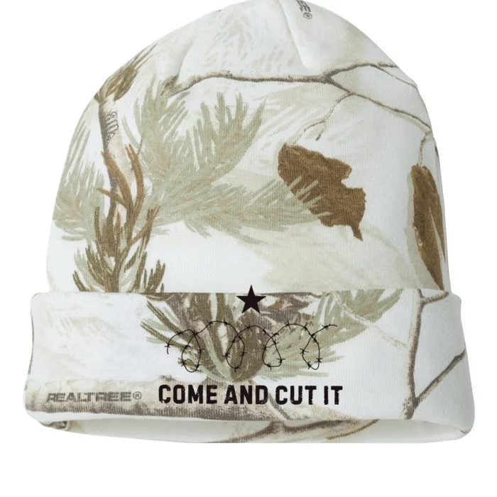 Come And Cut It Barbed Wire Political Kati - 12in Camo Beanie