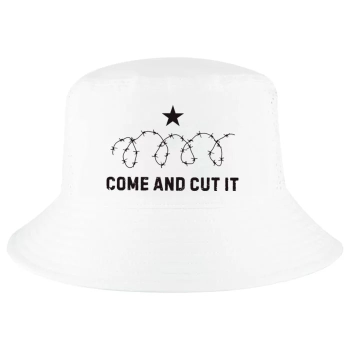 Come And Cut It Barbed Wire Political Cool Comfort Performance Bucket Hat