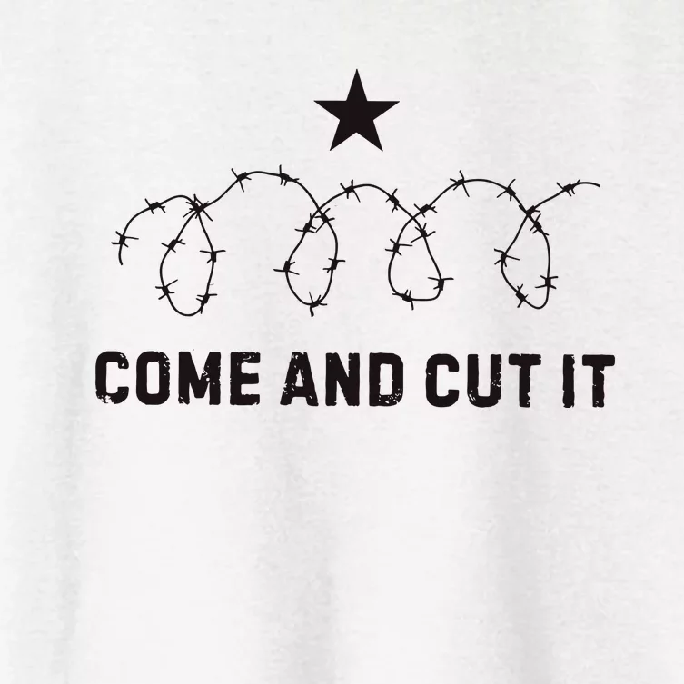 Come And Cut It Barbed Wire Political Women's Crop Top Tee