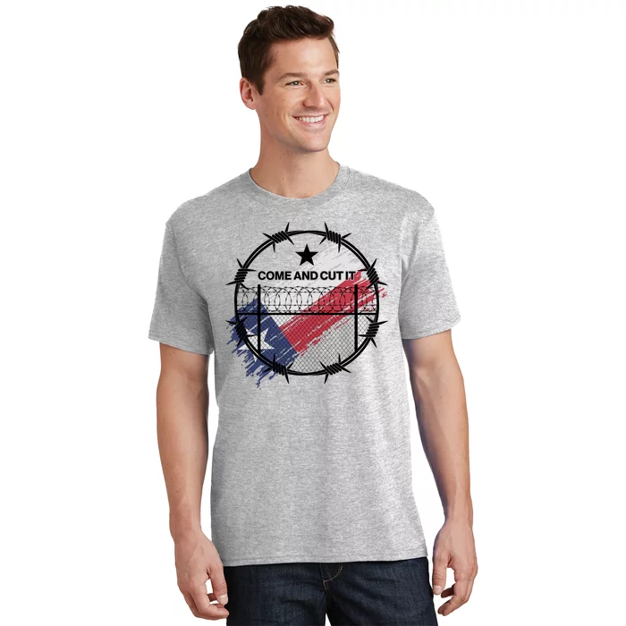 Come And Cut It Barbwire Texas Flag T-Shirt