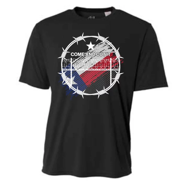 Come And Cut It Barbwire Texas Flag Cooling Performance Crew T-Shirt