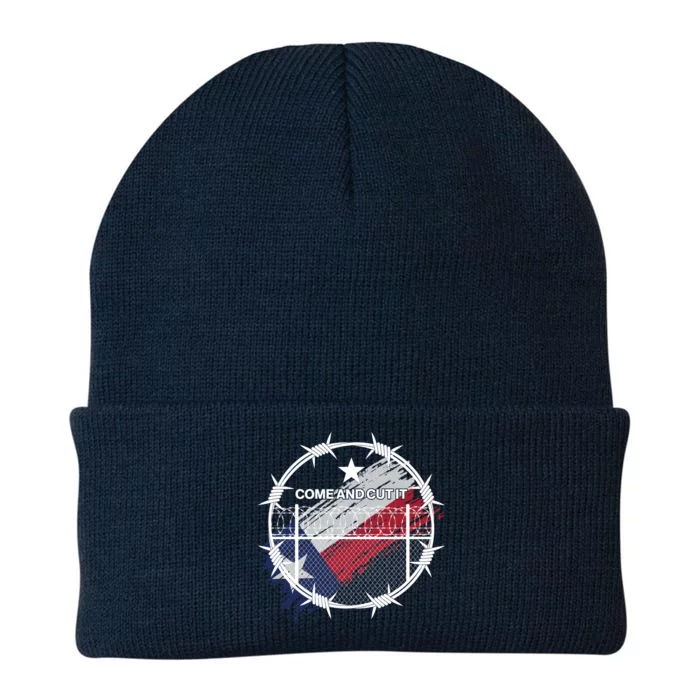 Come And Cut It Barbwire Texas Flag Knit Cap Winter Beanie