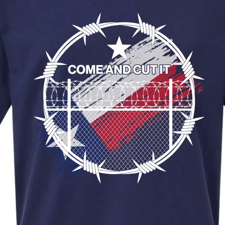 Come And Cut It Barbwire Texas Flag Sueded Cloud Jersey T-Shirt