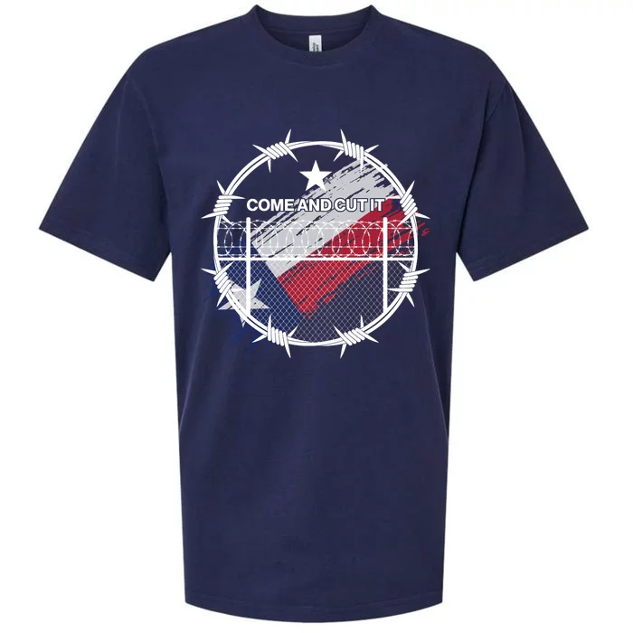 Come And Cut It Barbwire Texas Flag Sueded Cloud Jersey T-Shirt