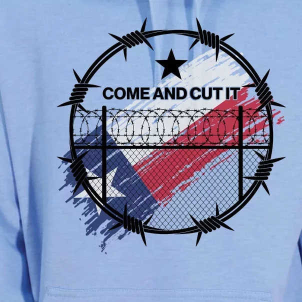 Come And Cut It Barbwire Texas Flag Unisex Surf Hoodie