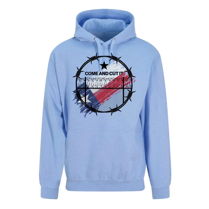 Come And Cut It Barbwire Texas Flag Unisex Surf Hoodie