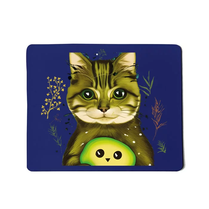 Cute Avocado Cat Avocato Cat Puns Cat Avocado Pet Lover Mousepad