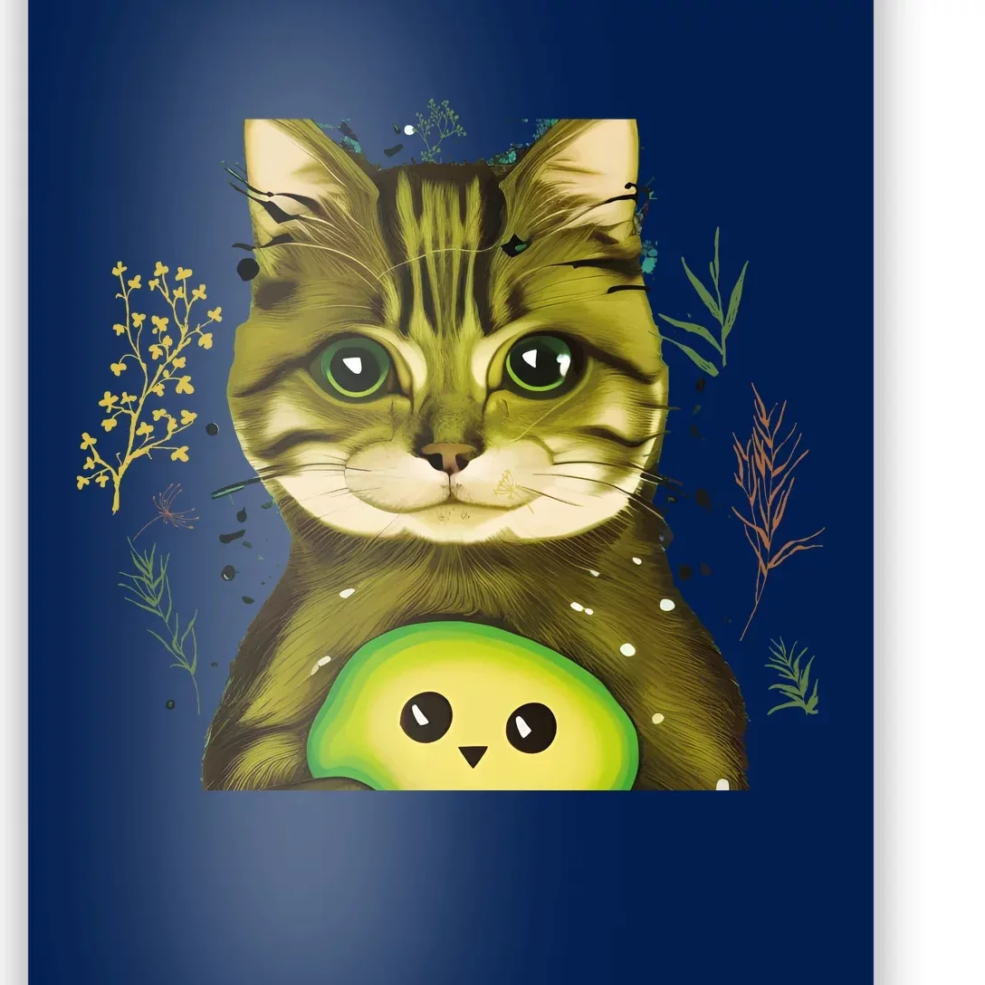 Cute Avocado Cat Avocato Cat Puns Cat Avocado Pet Lover Poster