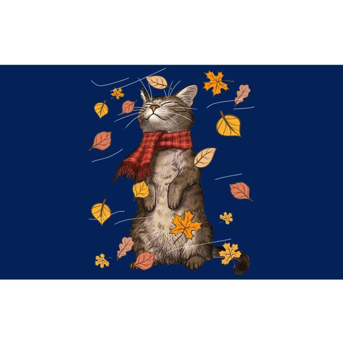 Cute Autumn Cat Fall Breeze Kitten Kitty Cat Lover Bumper Sticker