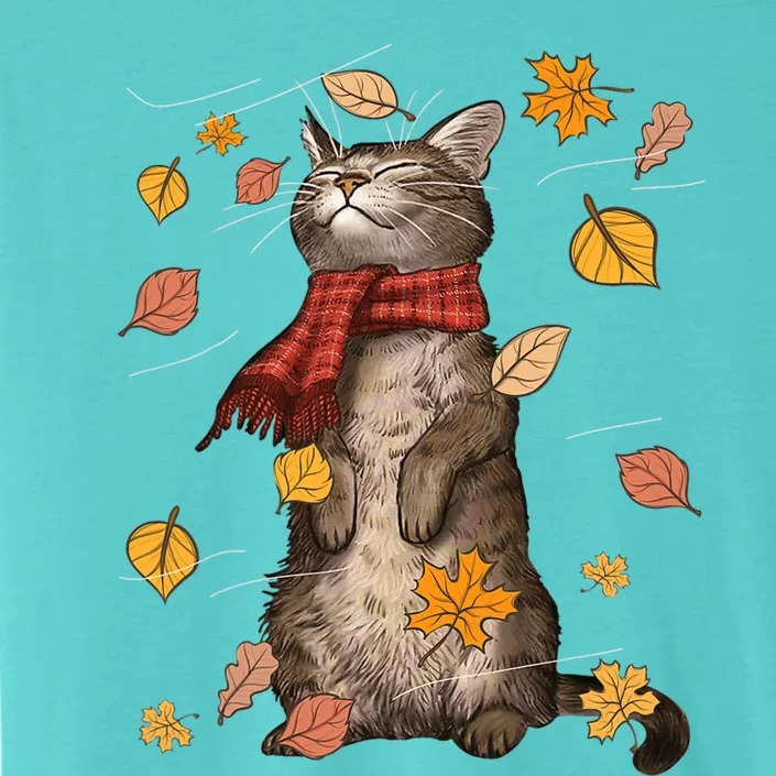 Cute Autumn Cat Fall Breeze Kitten Kitty Cat Lover ChromaSoft Performance T-Shirt